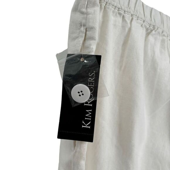 Kim Rogers Linen Cotton Blend Wide Leg Pants White Size 18 NWT - Picture 6 of 9